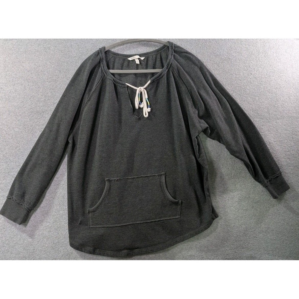 Victoria's Secret‎ 2016 Pullover Sweatshirt Womens Medium Gray Lace Up Lounge